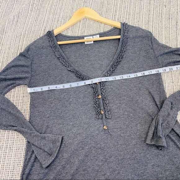 Somedays Lovin Gray ribbed henley dress asymmetric - Picture 7 of 9